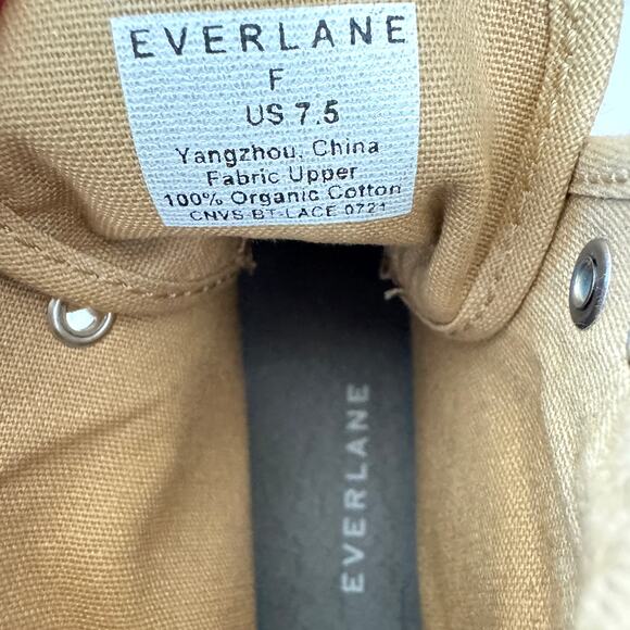 Everlane Women Canvas Utility Lug Boots Size 7.5 100% Organic Cotton Neutral Tan - Picture 10 of 10